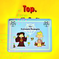 Image 4 of Official The Satanic Temple Merchandise Blue Metal Lunchbox OUT OF STOCK