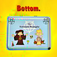 Image 5 of Official The Satanic Temple Merchandise Blue Metal Lunchbox OUT OF STOCK