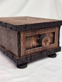 Image 1 of Wood Tarot Card Box with Single Drawer | Storage Chest for Runes, Amulets, Candles & Keepsakes