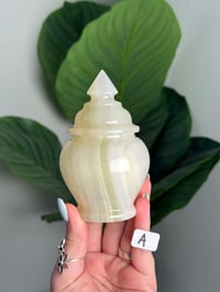 Image 1 of GREEN CALCITE TRINKET JARS STYLE #1