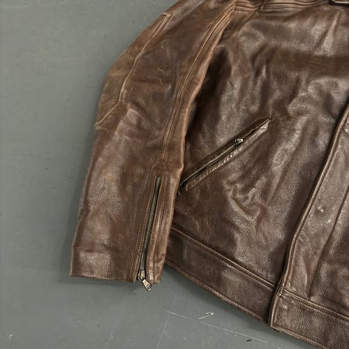 Image of Jeckerson heavyweight leather jacket, size large