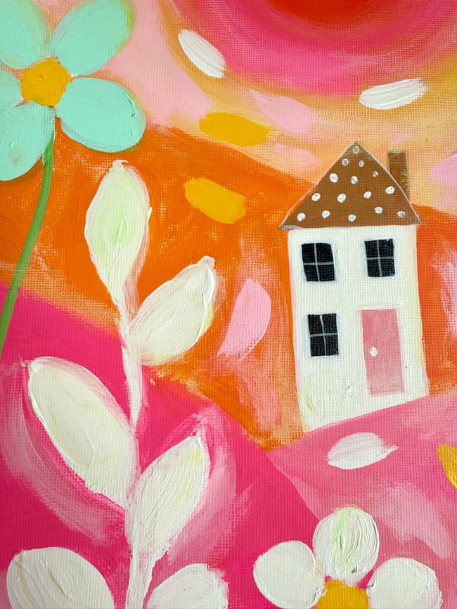 Spring sunburst. Original 9x12 paper painting.