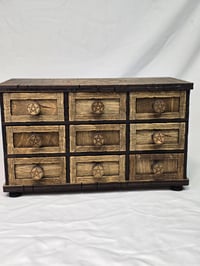 Image 1 of Wood Tarot Card Box with Nine Drawers | Storage Chest for Runes, Amulets, Candles & Keepsakes