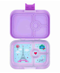 Image 1 of Yumbox Panino Bento Box 4 Compartments Lulu Purple - Je Taime Paris Tray