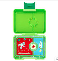 Image 1 of Yumbox Snack 3 Compartments Lime Green Rocket