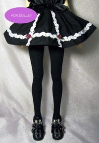 Image 2 of Handmade black with crochet lace skirt for SD, luts lishe 1/3 bjd doll