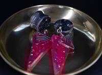 Image 1 of Isosceles Dangle Plugs - Stretched Ears - Epoxy Resin Plugs - Double Flared Plugs