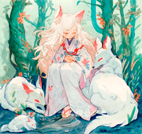 Image 1 of 'KITSUNE' Signed Art Print