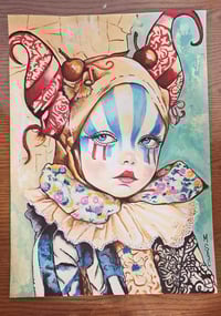 peinture acrylique A3 - L’Enfant Arlequin