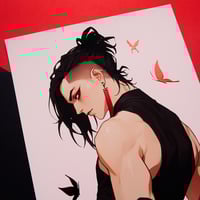 Image 2 of Marcin Butterfly PRINT with RED FOIL