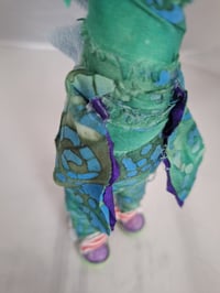Image 9 of Fishsticks whimsical handmade art doll Merman, Folk art doll. Fantasy Collectable doll