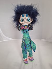 Image 2 of Fishsticks whimsical handmade art doll Merman, Folk art doll. Fantasy Collectable doll