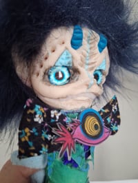 Image 11 of Fishsticks whimsical handmade art doll Merman, Folk art doll. Fantasy Collectable doll