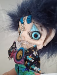Image 13 of Fishsticks whimsical handmade art doll Merman, Folk art doll. Fantasy Collectable doll