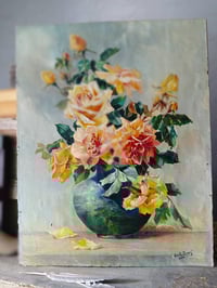 Image 2 of Peinture à l'huile, bouquet de roses, 1926