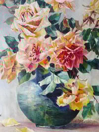 Image 3 of Peinture à l'huile, bouquet de roses, 1926