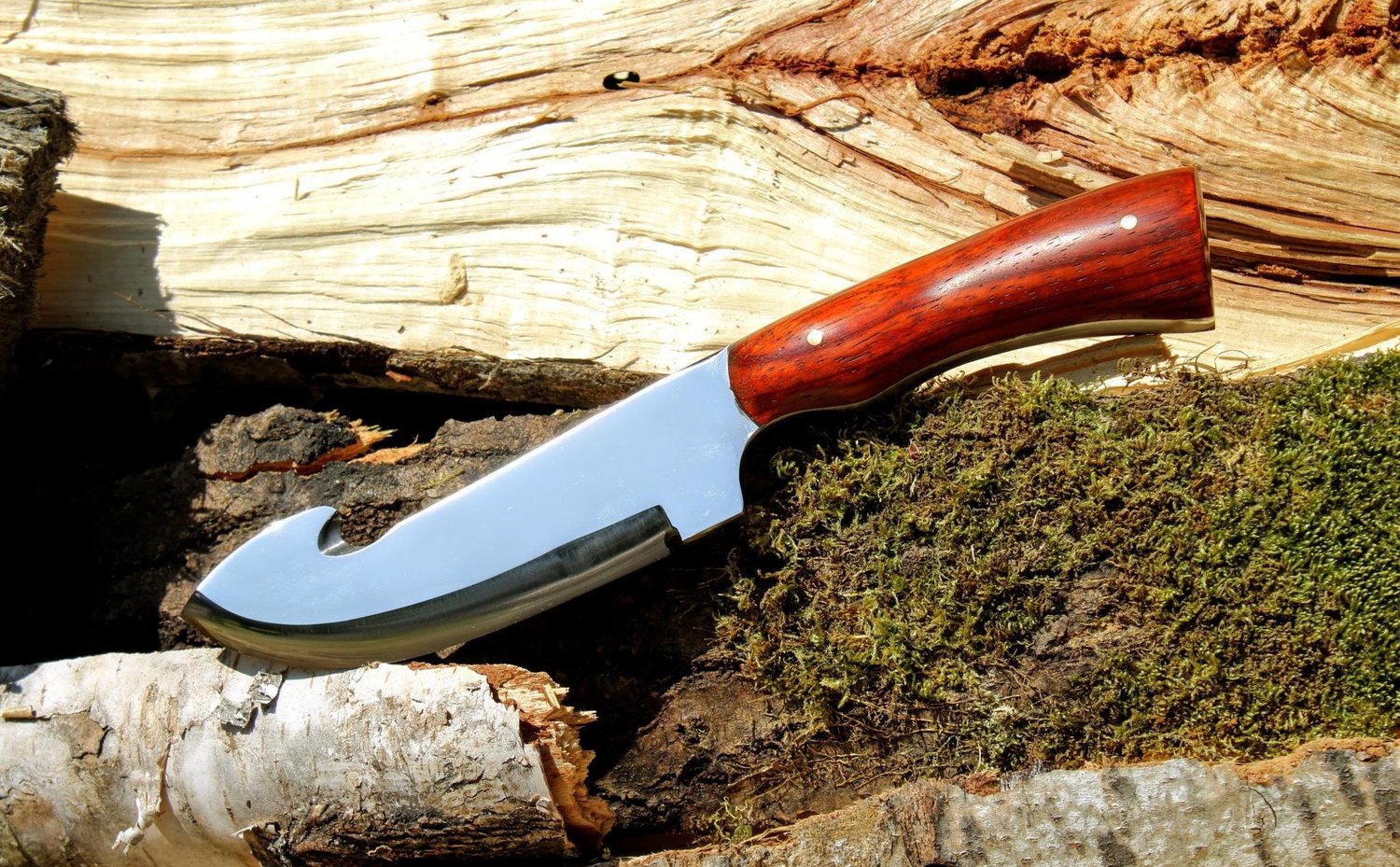 Image of Padauk Wood Handle Gut Hook Knife