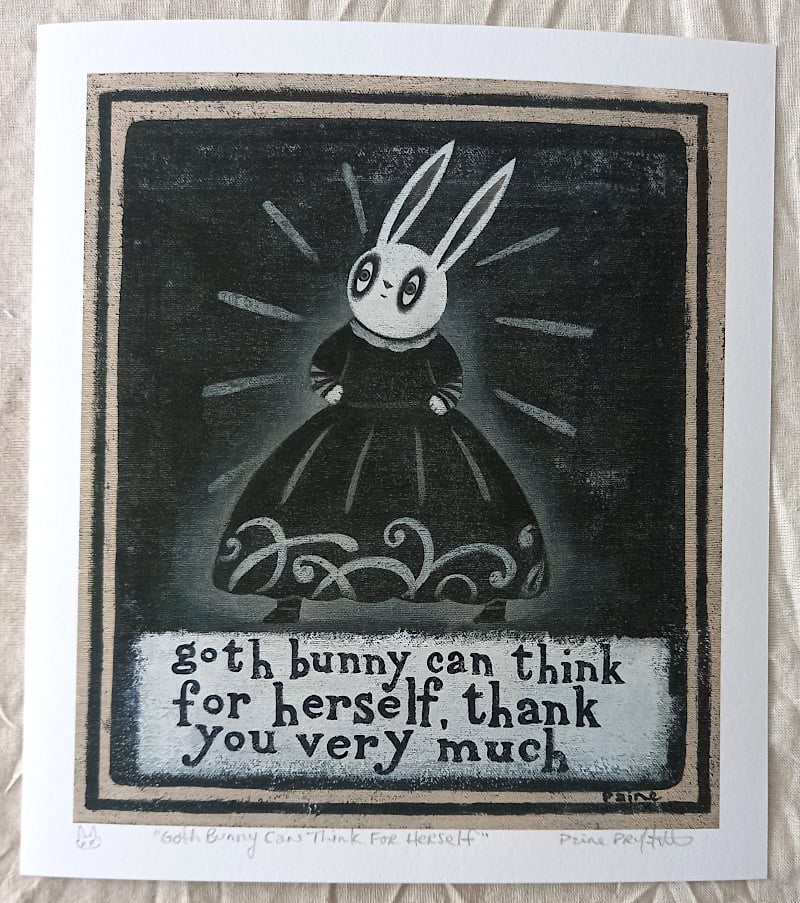 Image of PRINT - Goth Bunny Can Think For Herself