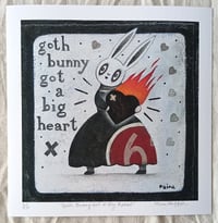 Image 1 of PRINT - Goth Bunny Got A Big Heart