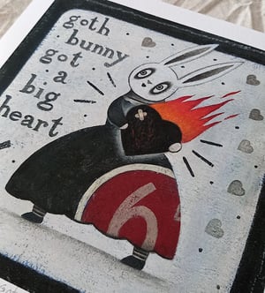 Image of PRINT - Goth Bunny Got A Big Heart