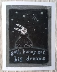 Image 1 of PRINT - Goth Bunny Got Big Dreams