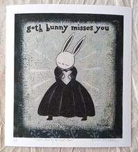 Image 1 of PRINT - Goth Bunny Misses You