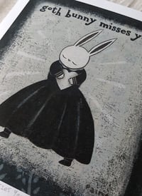 Image 2 of PRINT - Goth Bunny Misses You