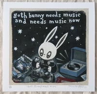 Image 1 of PRINT - Goth Bunny Needs Music