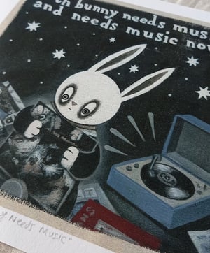 Image of PRINT - Goth Bunny Needs Music