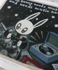 Image 2 of PRINT - Goth Bunny Needs Music