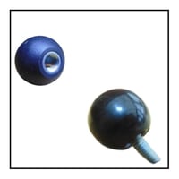 Image 1 of Ball Cabinet Knob Black Finish Plastic with Threaded Stud or Threaded Hole