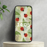 Ladybugs Fern Phone Wallpaper