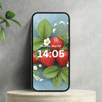 Strawberry Bloom Phone Wallpaper