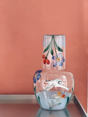 Svane, sengekants karaffel med glas