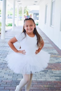 Image 2 of Fluffy Tutu Leotard Bodysuit - Girl’s Tulle Dress in Various Colors