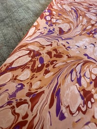 Image 2 of 'One-of-a-kind' hand marbled paper - Pink Star