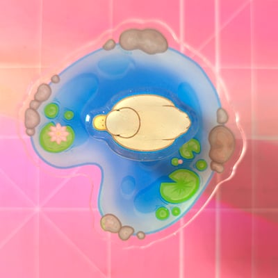 Image of Duck Pond Cute Spinning Acrylic Phone Grip Fidget Toy