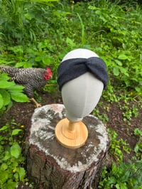 Image 2 of Pure Merino Wool Ear Warmer Headband- Charcoal 