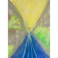 My Budapest: Palmtree, 14x10 cm, oil pastel on paper