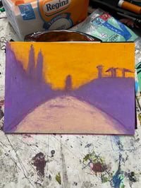 My Budapest: Overall impressions, 14x20cm, oil pastels on acrylic paper