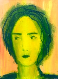 Image 2 of Female portrait, 24x18 cm, mixed technique on canvasboard