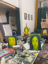 Image 3 of Female portrait, 24x18 cm, mixed technique on canvasboard