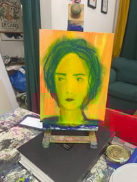 Image 4 of Female portrait, 24x18 cm, mixed technique on canvasboard