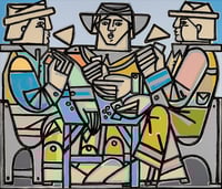 Image 1 of "Homage to Cezanne's Card Players" by America Martin