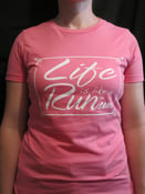 Image of Women's Pink Fitted T with White Logo