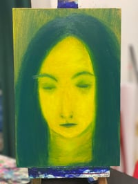 Image 1 of Female portrait, 24x18 cm, mixed technique on canvas