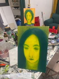 Image 3 of Female portrait, 24x18 cm, mixed technique on canvas