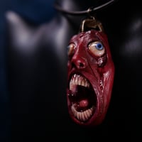 Image 10 of Berserk Egg of the King blood tears pendant, leather cord, bronze hardware, OOAK