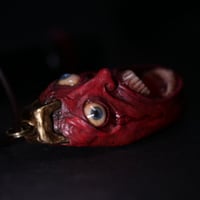 Image 3 of Berserk Egg of the King blood tears pendant, leather cord, bronze hardware, OOAK
