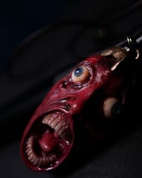 Image 14 of Berserk Egg of the King blood tears pendant, leather cord, bronze hardware, OOAK